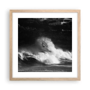 Poszter világos tölgy keretben - Kihívás elfogadva! - 40x40 cm