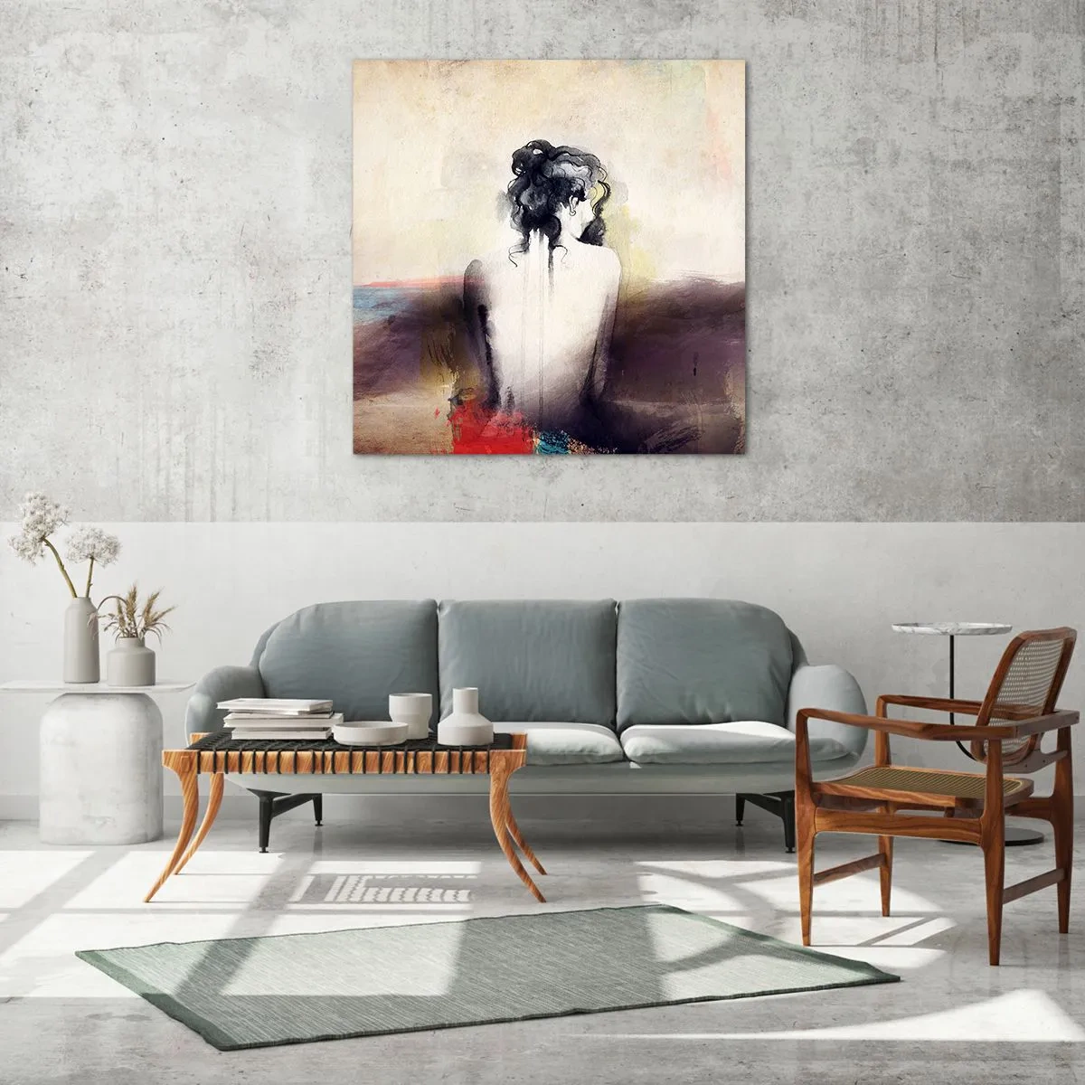 Üveg kép - Sima vonalak, ovális formák - 50x50 cm