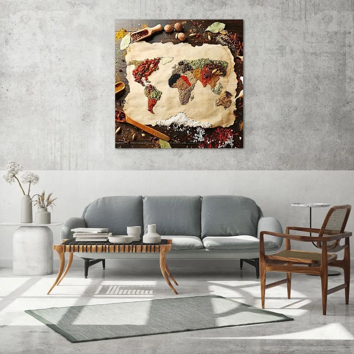 Üveg kép - A világ összes íze - 70x70 cm