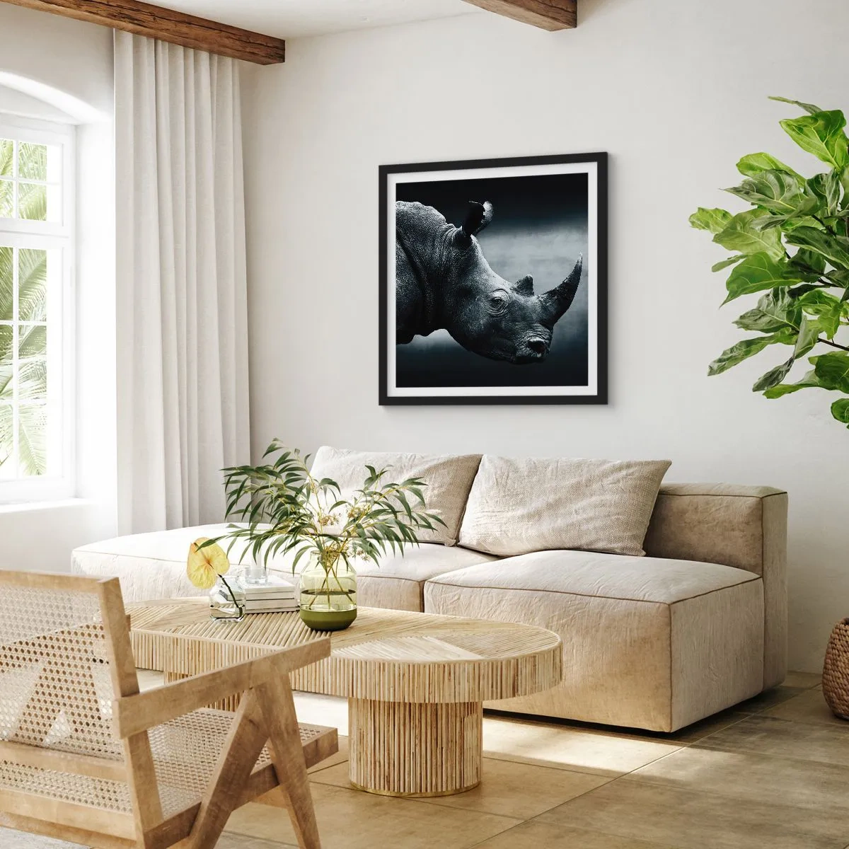 Poszter fehér keretben - Jobb profil - 60x60 cm