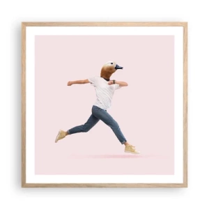 Poszter világos tölgy keretben - Egy csipetnyi abszurditás - 60x60 cm