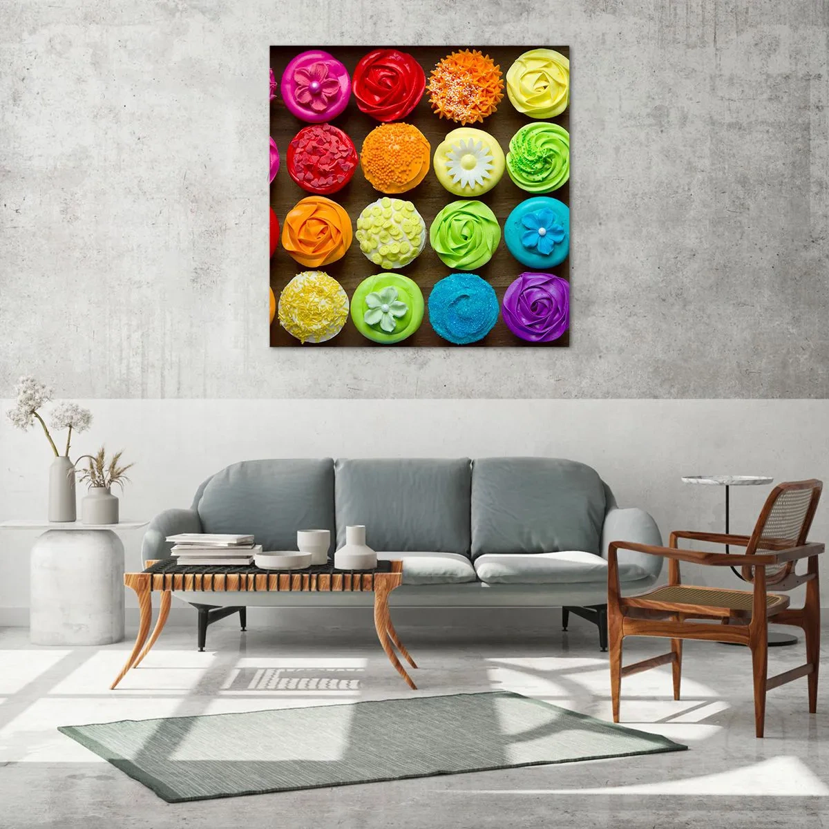 Üveg kép - Mindegyik más - mindegyik finom - 40x40 cm