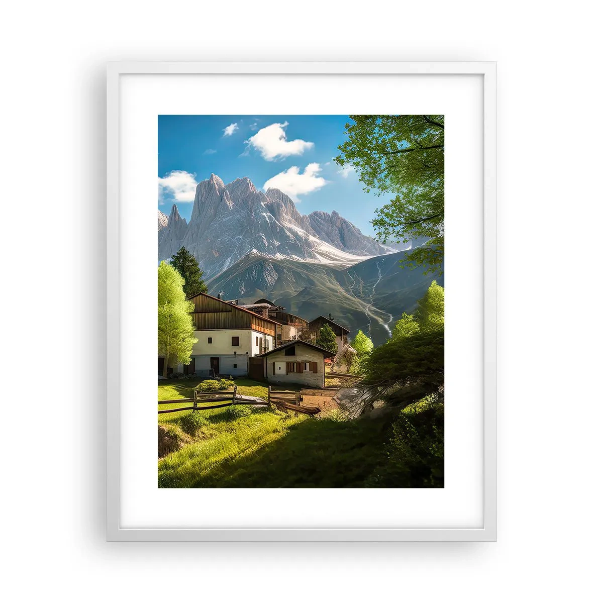 Poszter fekete keretben - Alpesi idill - 40x50 cm