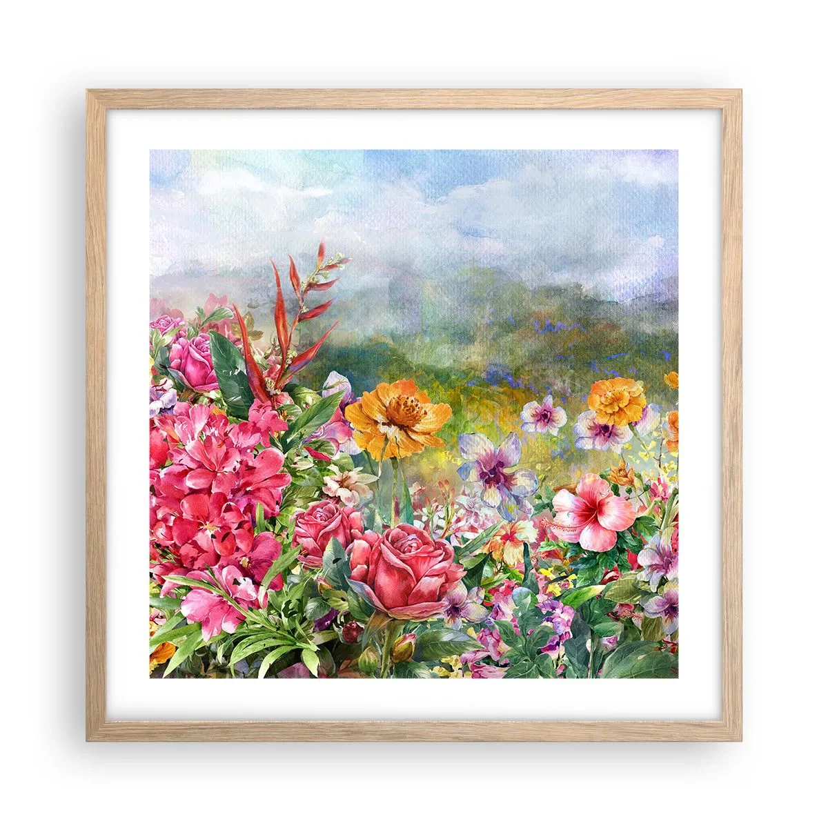 Poszter világos tölgy keretben - A kert, amelyik megőrült - 50x50 cm