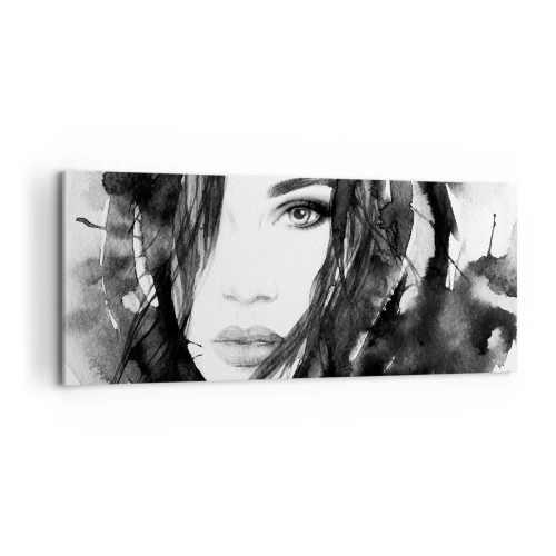 Vászonkép - Fekete-fehér hölgy portréja - 120x50 cm