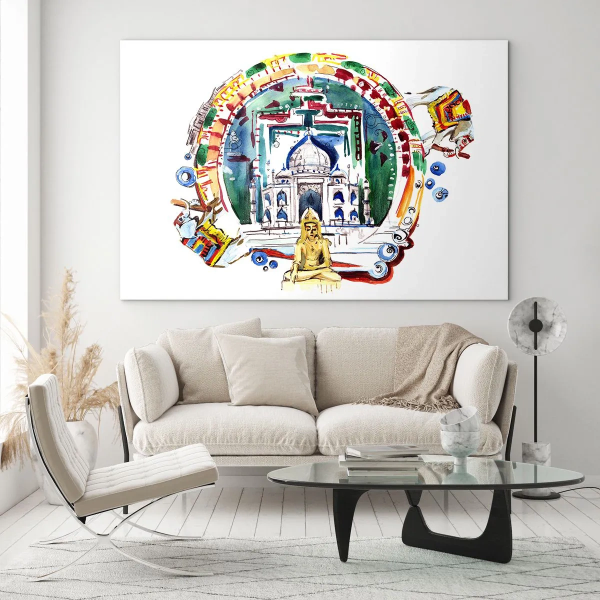 Üveg kép - Hindu világegyensúly - 120x80 cm