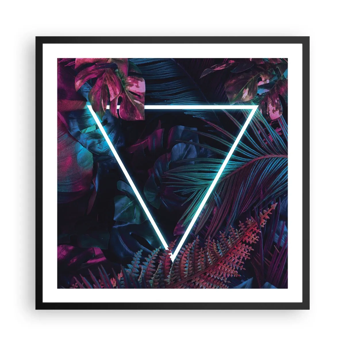 Poszter fehér keretben - Disco stílusú kert - 60x60 cm