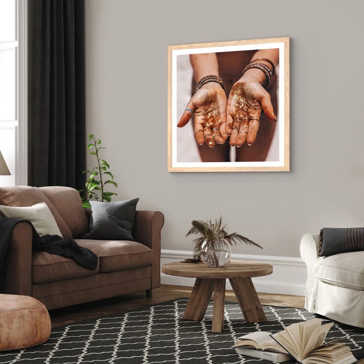 Poszter világos tölgy keretben - Ajándék neked - 30x30 cm