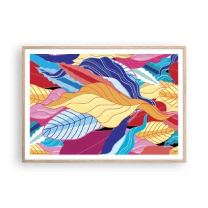 Poszter világos tölgy keretben - Színes rendetlenség - 100x70 cm