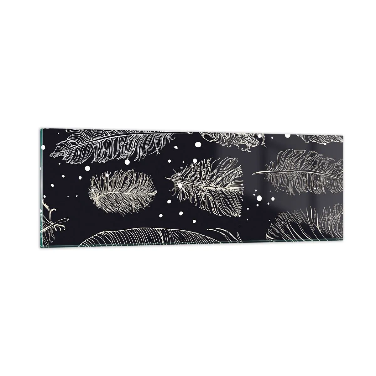 Üveg kép - Tollas csipke - 90x30 cm