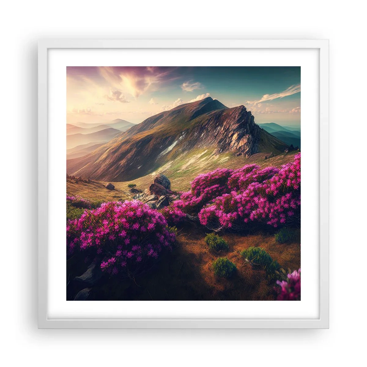 Poszter fekete keretben - Nyár a hegyekben - 50x50 cm