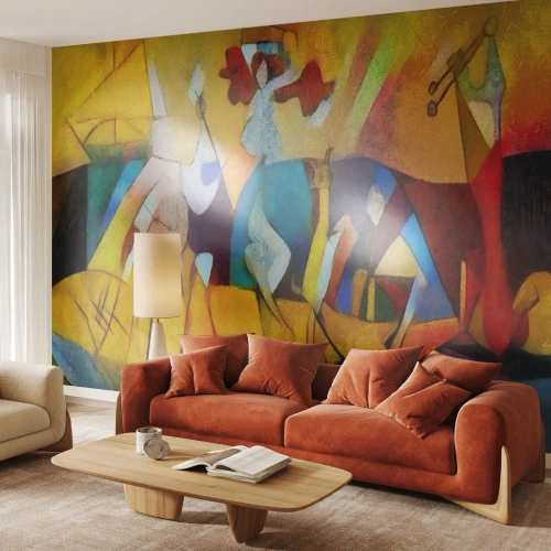 Fotótapéta Premium Sand - Nap - élet - boldogság - Állatok, Afrika, Kubizmus - 100x70 cm