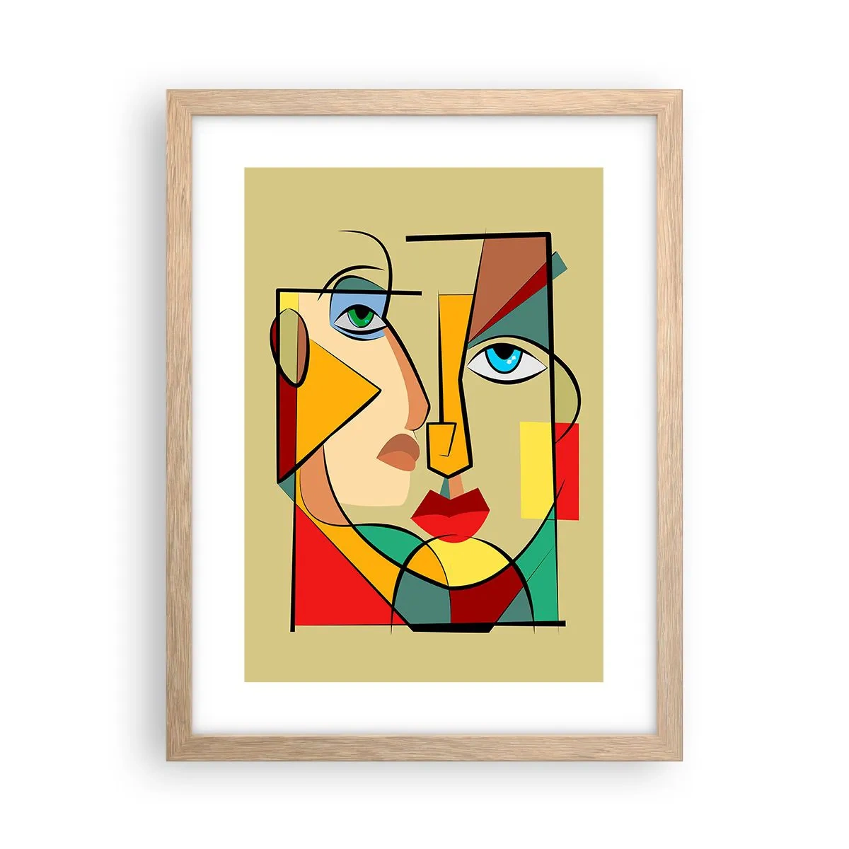 Poszter világos tölgy keretben - Egy összeillő pár - 30x40 cm