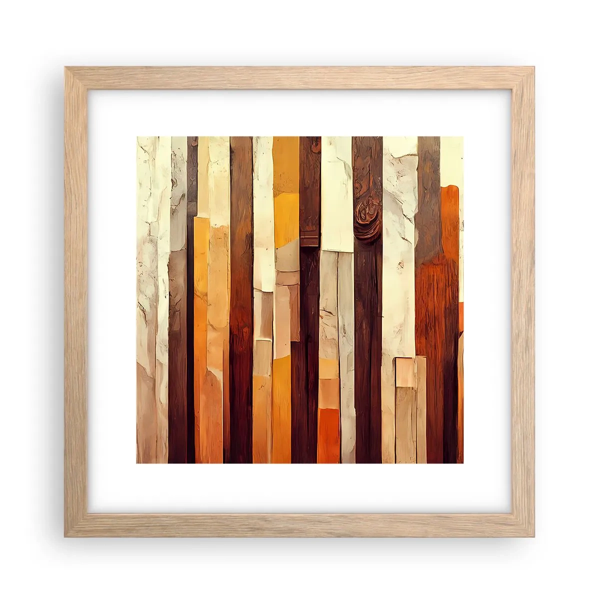 Poszter világos tölgy keretben - Az erdei fák himnusza - 30x30 cm