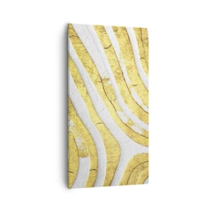 Vászonkép - Kompozíció fehér és arany színben - 55x100 cm