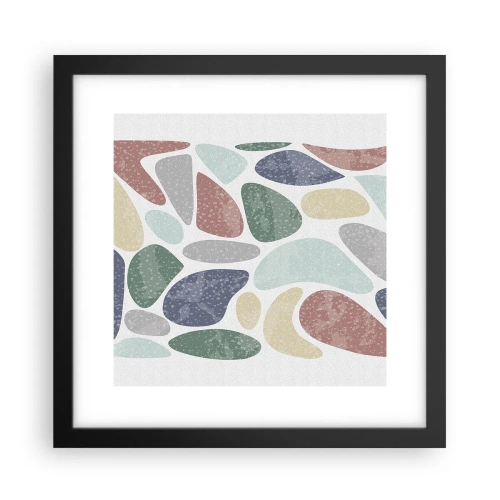Poszter fehér keretben - Mozaik púderes színekből - 30x30 cm