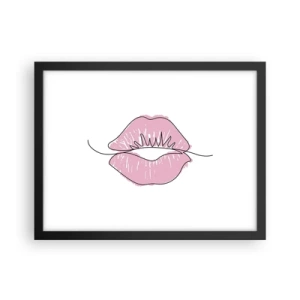 Poszter fehér keretben - Készen állsz a csókra? - 40x30 cm
