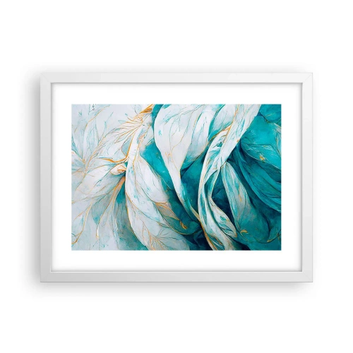 Poszter fekete keretben - Kék absztrakció arany motívummal - 40x30 cm
