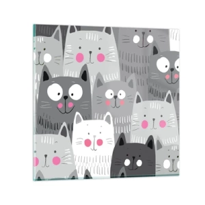 Üveg kép - A macska világa - 50x50 cm