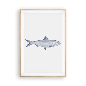 Poszter világos tölgy keretben - Üdvözlet az északi tengerektől - 61x91 cm