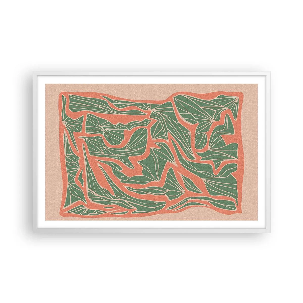 Poszter fekete keretben - A korall és a zöld közötti küzdelem - 91x61 cm