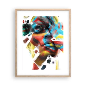 Poszter világos tölgy keretben - Színes személyiség - 40x50 cm