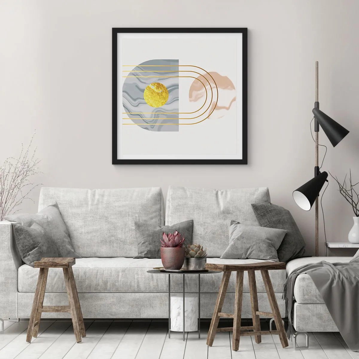 Poszter fehér keretben - Fényerő és ragyogás - 60x60 cm