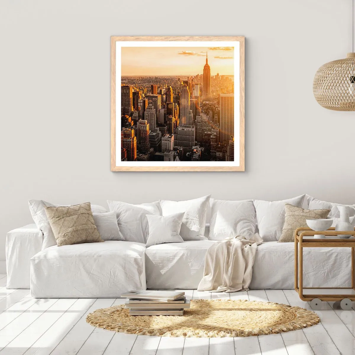 Poszter világos tölgy keretben - Növekedni a napon - 60x60 cm