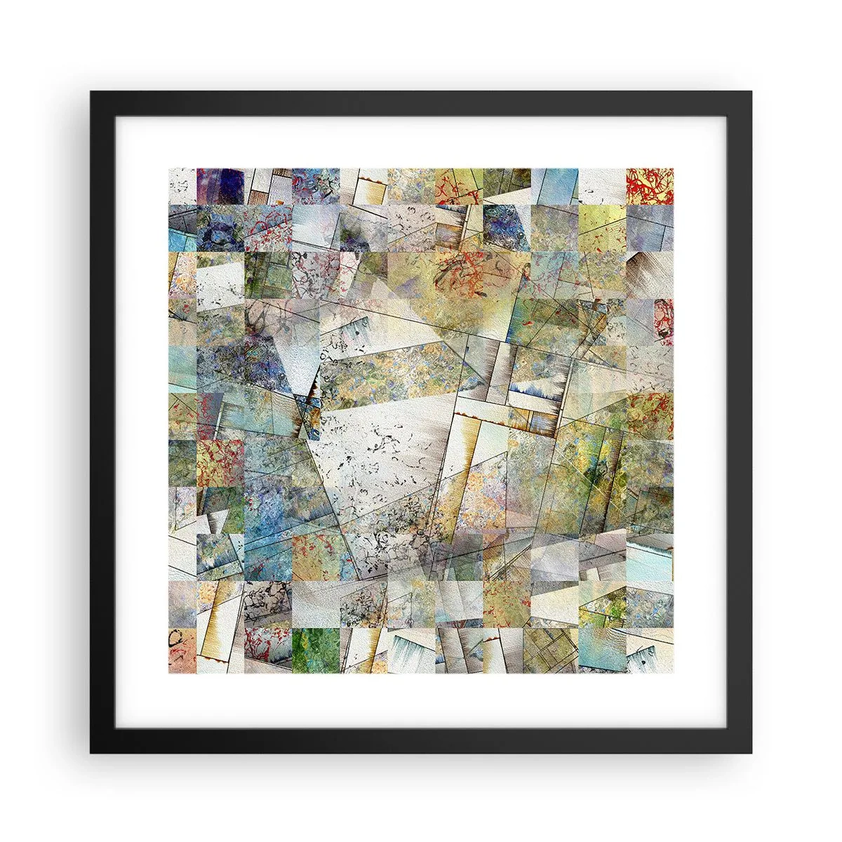 Poszter fehér keretben - Geometrikus átrendeződés - 40x40 cm