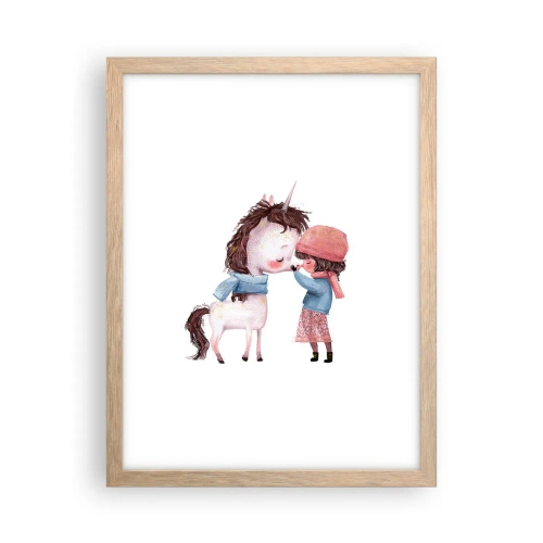 Poszter világos tölgy keretben - Téli mese - 30x40 cm