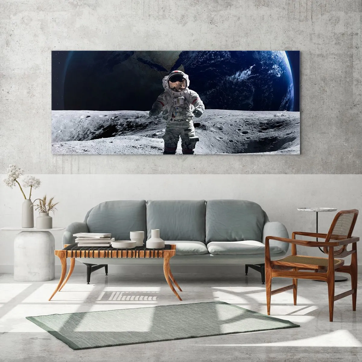 Üveg kép - Üdvözlet a Holdról - 100x40 cm