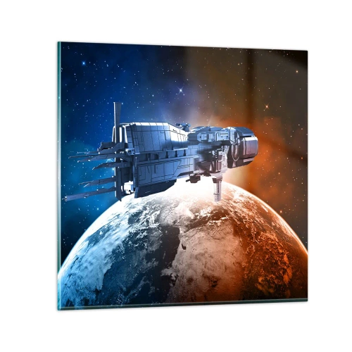 Üveg kép - Óvatos megfigyelő - 70x70 cm