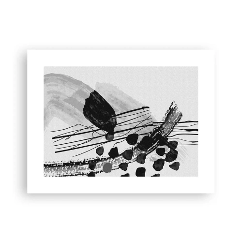 Poszter - Fekete-fehér organikus absztrakció - 40x30 cm