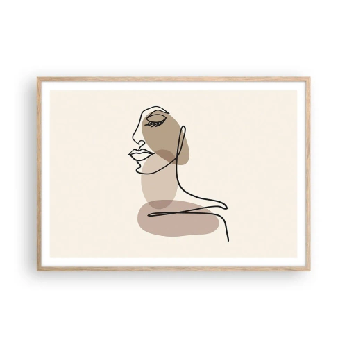 Poszter világos tölgy keretben - Elveszve a saját hangjában - 100x70 cm