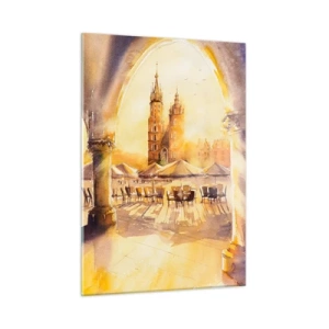 Üveg kép - Napkelte a krakkói piactér felett - 50x70 cm