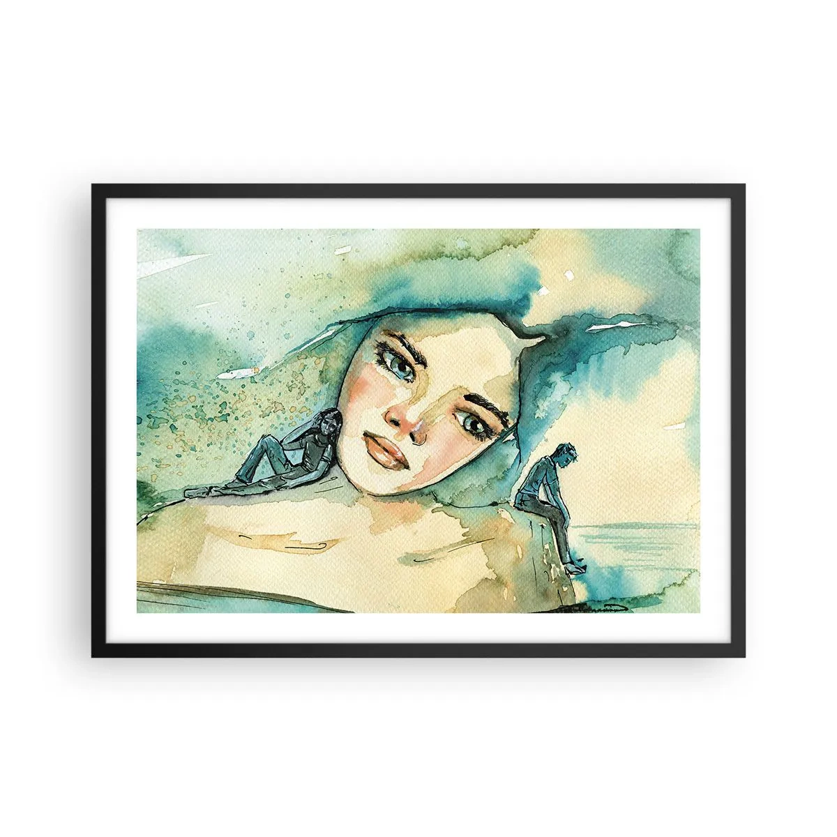 Poszter fehér keretben - Am I blue? - 70x50 cm