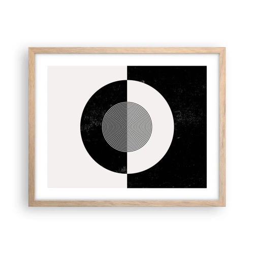 Poszter világos tölgy keretben - Harmónia fekete-fehérben - 50x40 cm