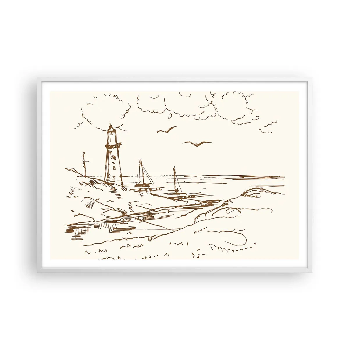 Poszter fekete keretben - A nyár emlékeinek vázlata - 100x70 cm