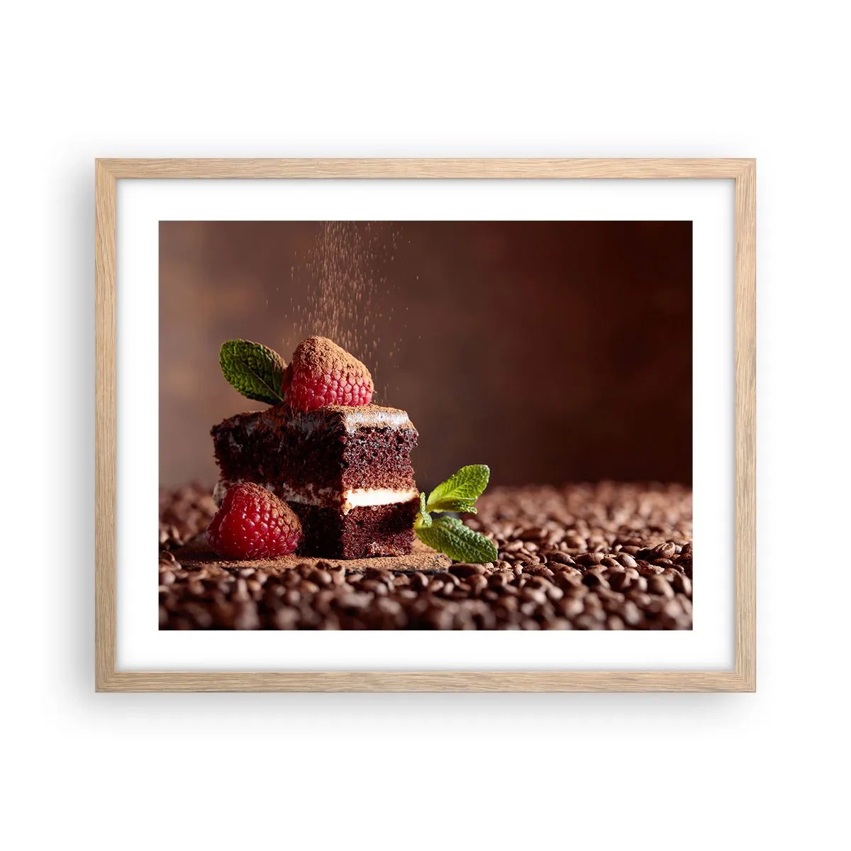 Poszter világos tölgy keretben - Az élet édes - 50x40 cm