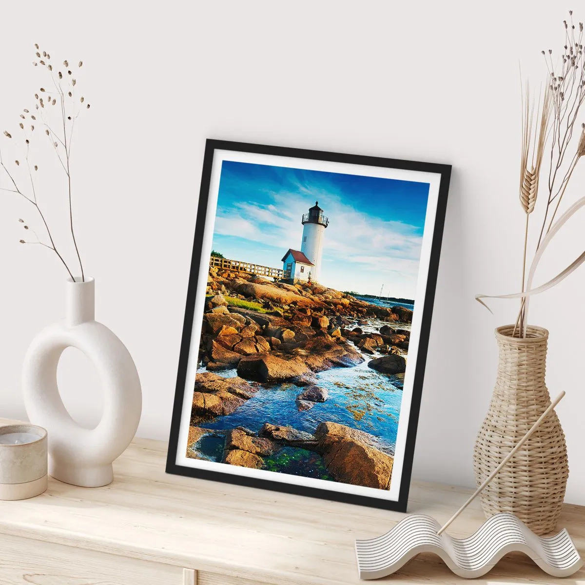 Poszter fehér keretben - Gyertek vissza boldogan, várlak - 70x100 cm