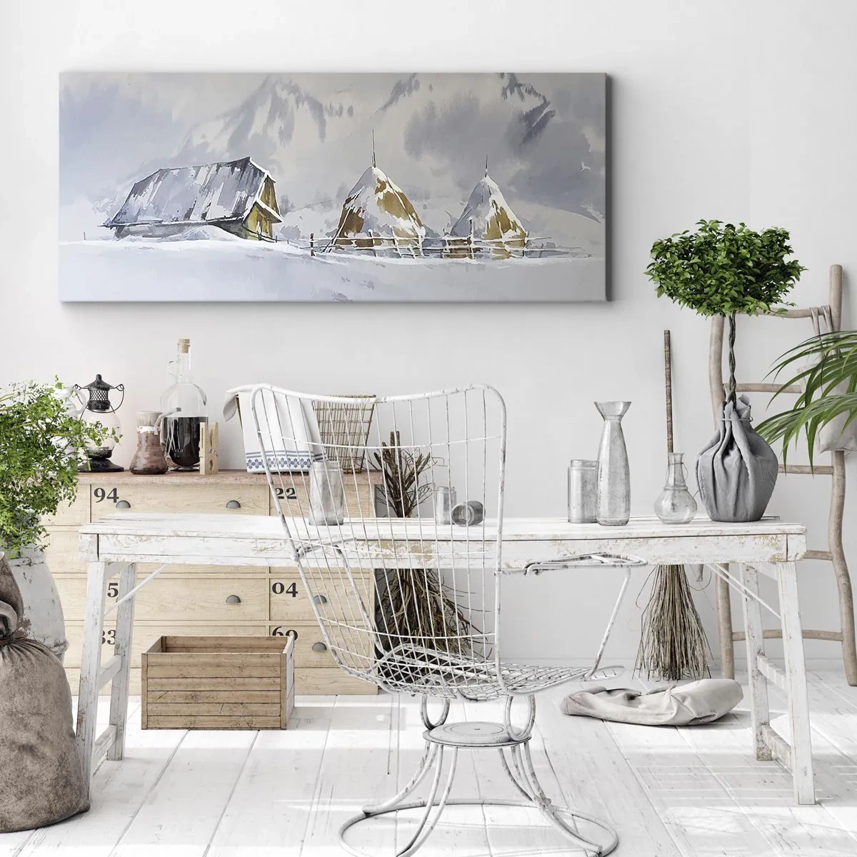 Vászonkép - Egy havas völgyben - 90x30 cm