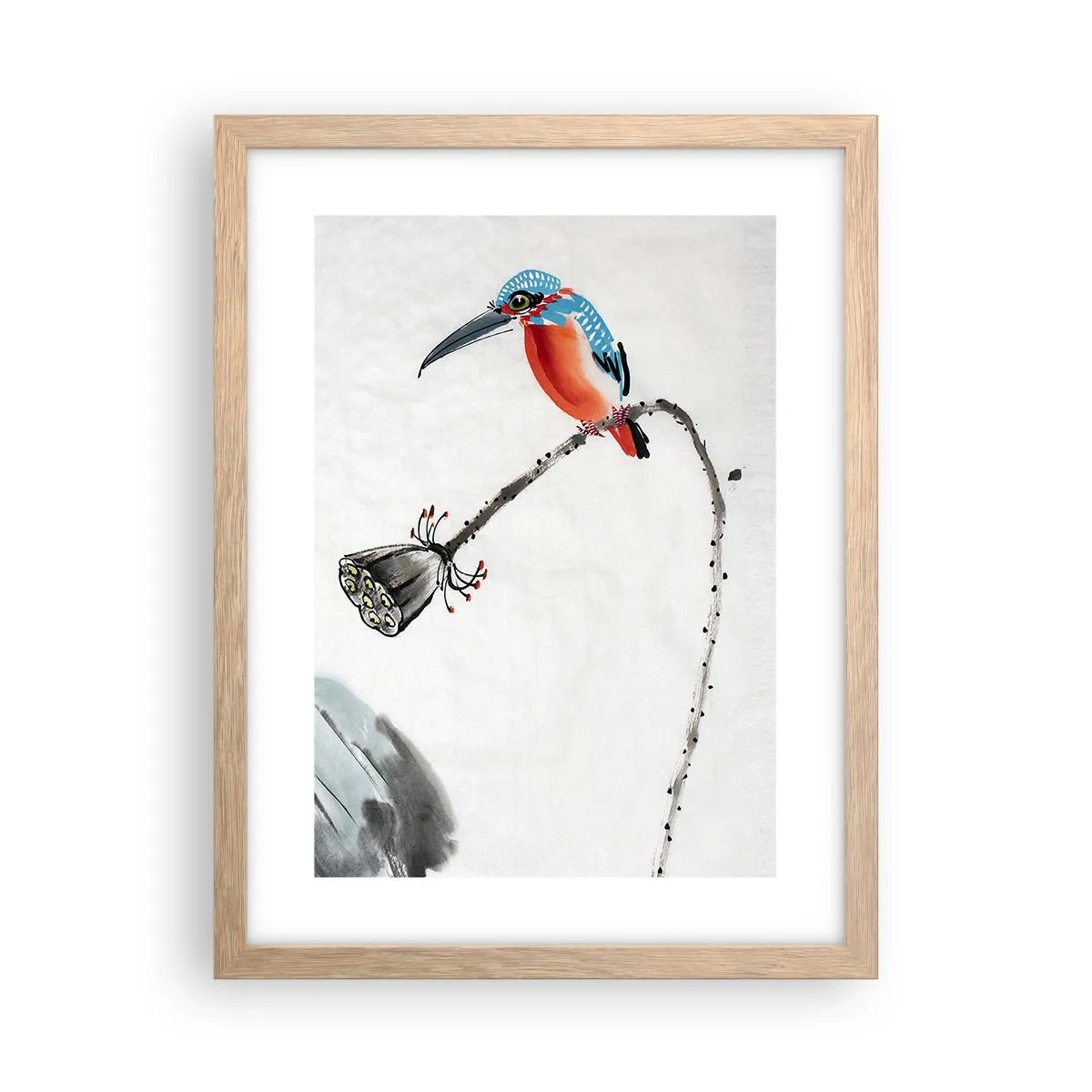 Poszter világos tölgy keretben - A rét élete - 30x40 cm