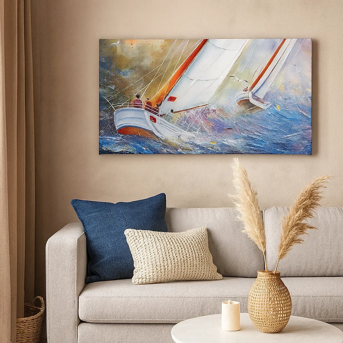 Vászonkép - A hullámokon futók  - 30x30 cm