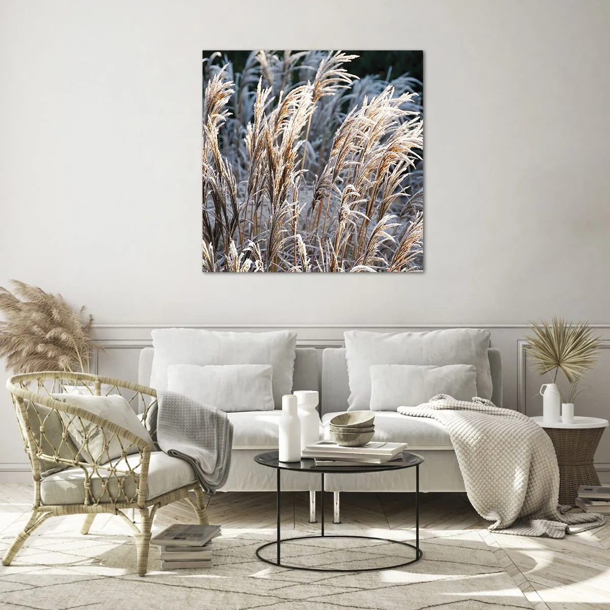 Üveg kép - Zúzmarába öltözött - 50x50 cm