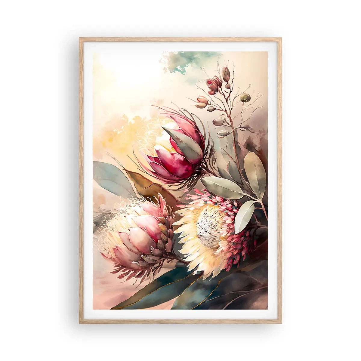 Poszter világos tölgy keretben - Profilból és en face - 70x100 cm