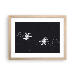 Poszter világos tölgy keretben - Kozmikus tánc - 40x30 cm