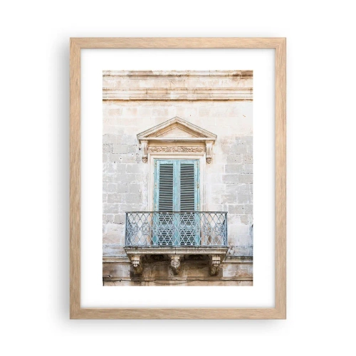 Poszter világos tölgy keretben - Olaszország egyedülálló varázsa - 30x40 cm