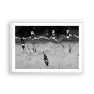 Poszter fekete keretben - Még mindig a parton... - 70x50 cm