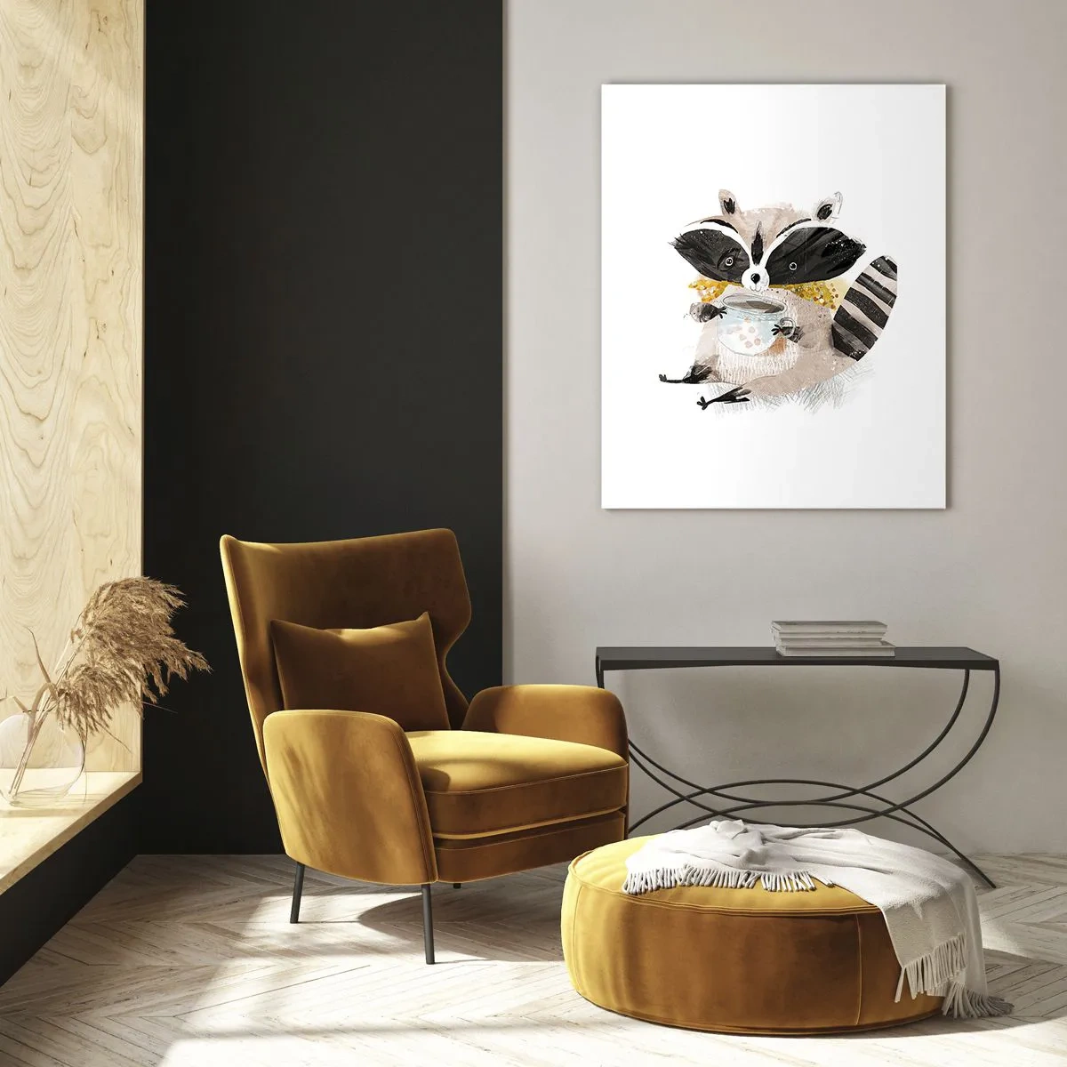 Üveg kép - A barátom a mosómedve - 50x70 cm