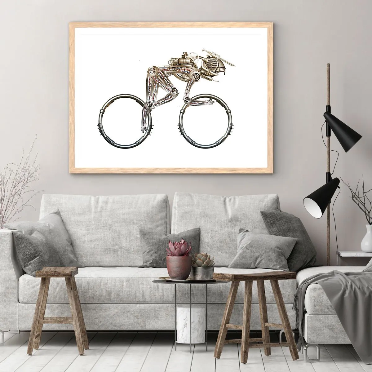 Poszter világos tölgy keretben - Remek gép - 70x50 cm